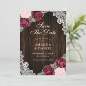 ブルゴーニュ赤面ウッド結婚フローラの写真 セーブザデート (スタンド正面)