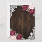 ブルゴーニュ赤面ウッド結婚フローラの写真 セーブザデート (裏面)