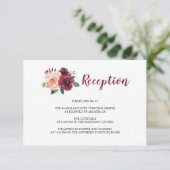 ブルゴーニュ赤面エレガントフローラウェディングレセプション エンクロージャーカード (スタンド正面)