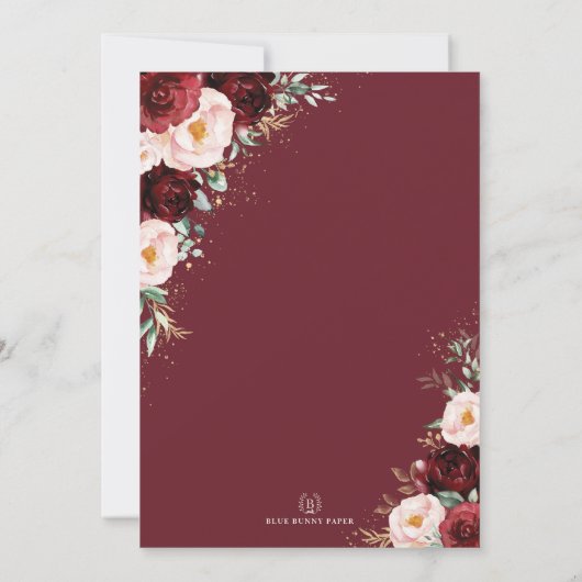 ブルゴーニュ赤面キンセアニラチャロドレスミクリン 招待状 (裏面)