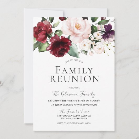 ブルゴーニュ赤面クリームウォーターカラーファミリー懇親会 招待状 (正面)