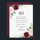 ブルゴーニュ赤面グリッター80thバースデーパーティー 招待状<br><div class="desc">ブルゴーニュ赤面グリッター80th Birthday Party他にもたくさんの招待状やコレクションがある。</div>