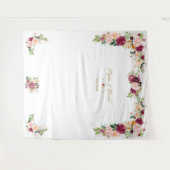 ブルゴーニュ赤面サフラン結婚フローラの写真ブース タペストリー (正面(横))