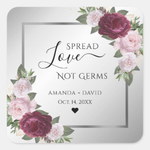 ブルゴーニュ赤面シルバーフローラスプレッド愛 スクエアシール