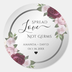 ブルゴーニュ赤面シルバーフローラスプレッド愛 ラウンドシール