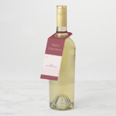 ブルゴーニュ赤面ストライプメリークリスマスホリデーギフト ボトルネックタグ (アングル)