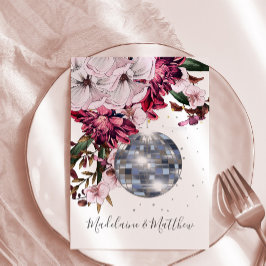 ブルゴーニュ赤面ディスコフローラ金ゴールドエレガントな結婚式 招待状