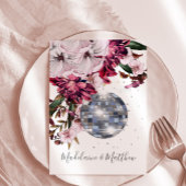 ブルゴーニュ赤面ディスコフローラ金ゴールドエレガントな結婚式 招待状