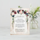 ブルゴーニュ赤面ネイビーフローラアー結婚チズ詳細 エンクロージャーカード (スタンド正面)