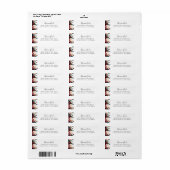 ブルゴーニュ赤面ネイビーフローラ差出人住所 ラベル (フルシート)