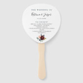 ブルゴーニュ赤面ネイビーフローラ結婚式 プログラム ハンドファン (正面)