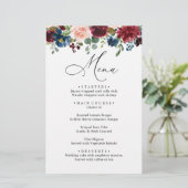 ブルゴーニュ赤面ネイビーブルーバラ結婚ズのディナーメニュー (スタンド正面)