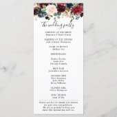 ブルゴーニュ赤面ネイビーブルーボタニカルフローラボホ プログラム (裏面)