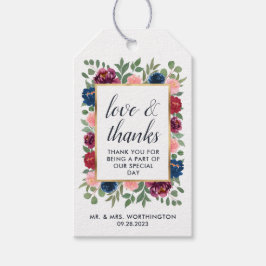 ブルゴーニュ赤面ネイビーマルサラ金ゴールド結婚式の引き出物 ギフトタグ