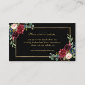 ブルゴーニュ赤面ネイビー結婚フローラズ詳細エンクロス エンクロージャーカード (正面)