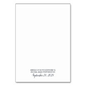 ブルゴーニュ赤面ネイビー結婚マルサラのインサートカード テーブルナンバー (裏面)