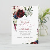 ブルゴーニュ赤面ネイビーH2牡丹ブライダルシャワー 招待状 (スタンド正面)