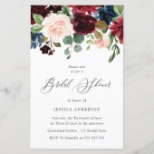 ブルゴーニュ赤面バジェットブライダルシャワー招待 (正面)