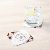 ブルゴーニュ赤面バラは飲み物を飲結婚まない ペーパーコースター (インサイチュ)