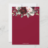 ブルゴーニュ赤面バラフローラレシピ花嫁カード サンキューカード (裏面)