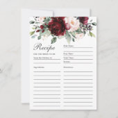 ブルゴーニュ赤面バラフローラレシピ花嫁カード サンキューカード (正面)
