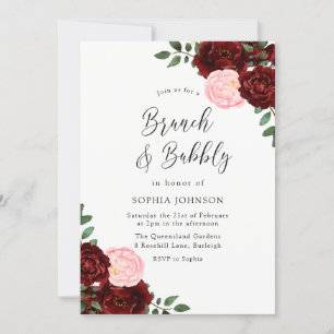ブルゴーニュ赤面バラブランチ&バブリーブライダルシャワー 招待状