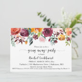 ブルゴーニュ赤面ピンクオレンジフローラ遠くにパーティー 招待状 (スタンド正面)