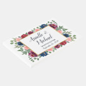 ブルゴーニュ赤面ピンクネイビーブルーマルサラ金ゴールド結婚ズ ゲストブック (コーナー)