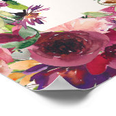 ブルゴーニュ赤面ピンクハッピーバースデーパーティー ポスター (角)