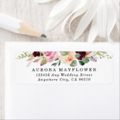 ブルゴーニュ赤面ピンクピーチ結婚金ゴールドの住所 ラベル (インサイチュ)