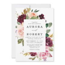 ブルゴーニュ赤面ピンクピーチ金ゴールドフローラボホ結婚ズ