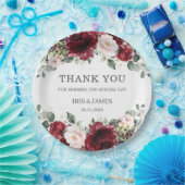 ブルゴーニュ赤面ピンクフローラウェディングシャワー誕生日 ペーパープレート (パーティー)