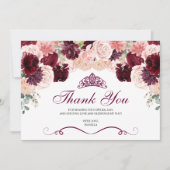 ブルゴーニュ赤面ピンクフローラキンセアニェラありがとう サンキューカード (正面)