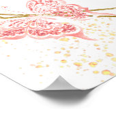 ブルゴーニュ赤面ピンクフローラキンセアニェラ ポスター (角)