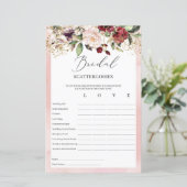 ブルゴーニュ赤面ピンクフローラブライダルスキャッタポリズ (スタンド正面)