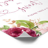 ブルゴーニュ赤面ピンクフローラベビーは甘い ポスター (角)