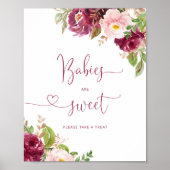 ブルゴーニュ赤面ピンクフローラベビーは甘い ポスター (正面)