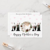 ブルゴーニュ赤面ピンクフローラ写真母の日のカード カード (正面/裏面インサイチュ)