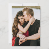 ブルゴーニュ赤面ピンクフローラ写真結婚ズ 招待状 (裏面)