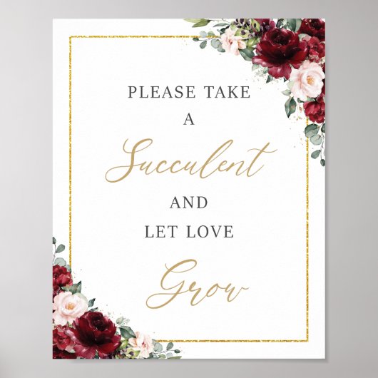 ブルゴーニュ赤面ピンクフローラ多肉性愛が成長 ポスター (正面)