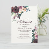 ブルゴーニュ赤面ピンクフローラ葉リタイアメント 招待状 (スタンド正面)