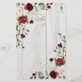 ブルゴーニュ赤面ピンクフローラ 便箋 (裏面)