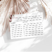 ブルゴーニュ赤面ピンクブライダルシャワーレシピカード エンクロージャーカード