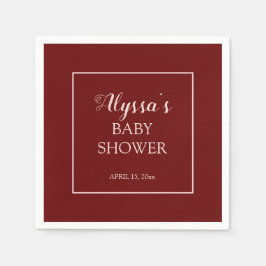 ブルゴーニュ赤面ピンクベビー伝統的バシャワー スタンダードカクテルナプキン