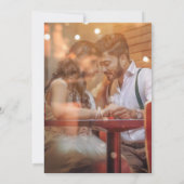 ブルゴーニュ赤面ピンクローズフローラ写真結婚の写真 招待状 (裏面)