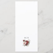 ブルゴーニュ赤面ピンク素朴フローラ結婚のメニュー メニュー (裏面)