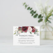 ブルゴーニュ赤面ピンク結婚フローラの願い井戸 エンクロージャーカード (スタンド正面)
