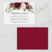 ブルゴーニュ赤面ピンク結婚フローラの願い井戸 エンクロージャーカード (正面/裏面)