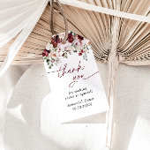 ブルゴーニュ赤面ピンク花シャワーサンキュー ギフトタグ