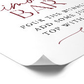 ブルゴーニュ赤面ピンク花ミモサバーシャワーサイン ポスター (角)